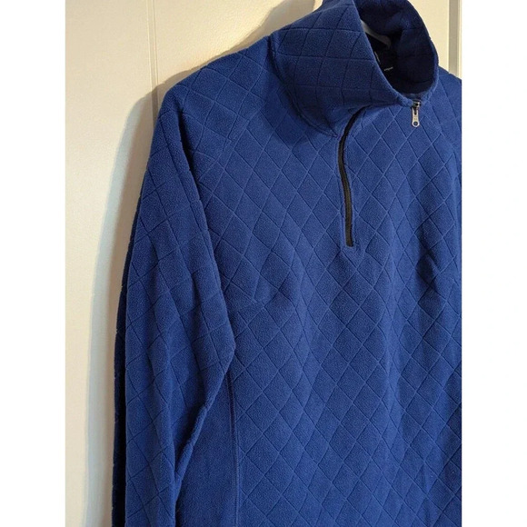 Columbia Blue Quarter Zip Fleece - quilted look sz L - Picture 2 of 6
